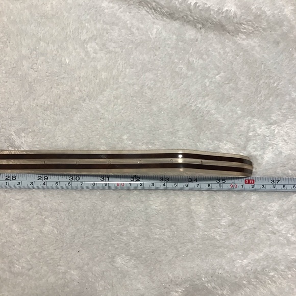 Turtle buckle plastic chokolate brown transparent belt size approx small - Picture 4 of 4